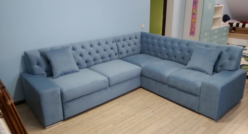 Перетяжка углового дивана на дому.  Светлоград